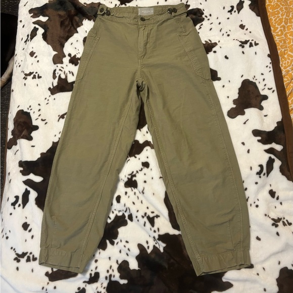 Everlane Denim - Everlane green cargo/barrel style crop pants